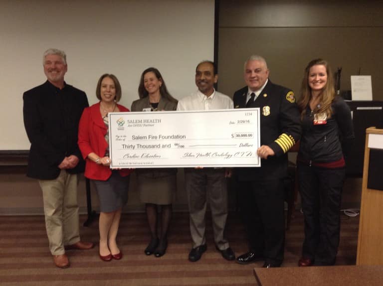 Salem Fire Foundation Accepts $30,000 donation from Salem Health